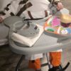 Child in a Hannibal Lecter costume on wheels